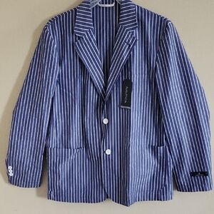Nautica Men's Blue and White Striped Sport Coat
